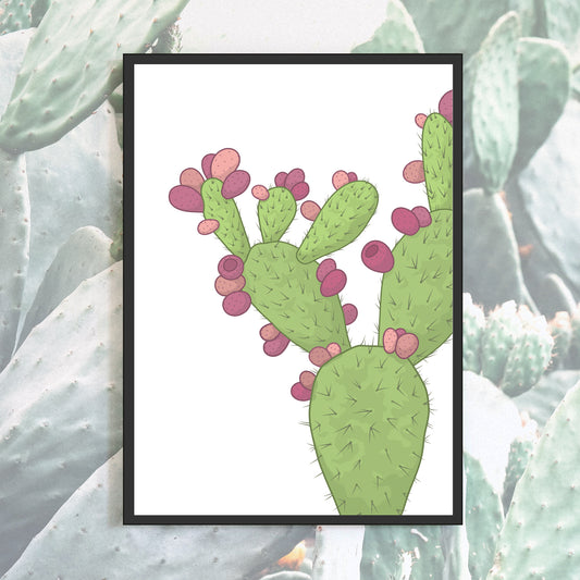 Prickly Pear Cactus Heavy Weight Art Print