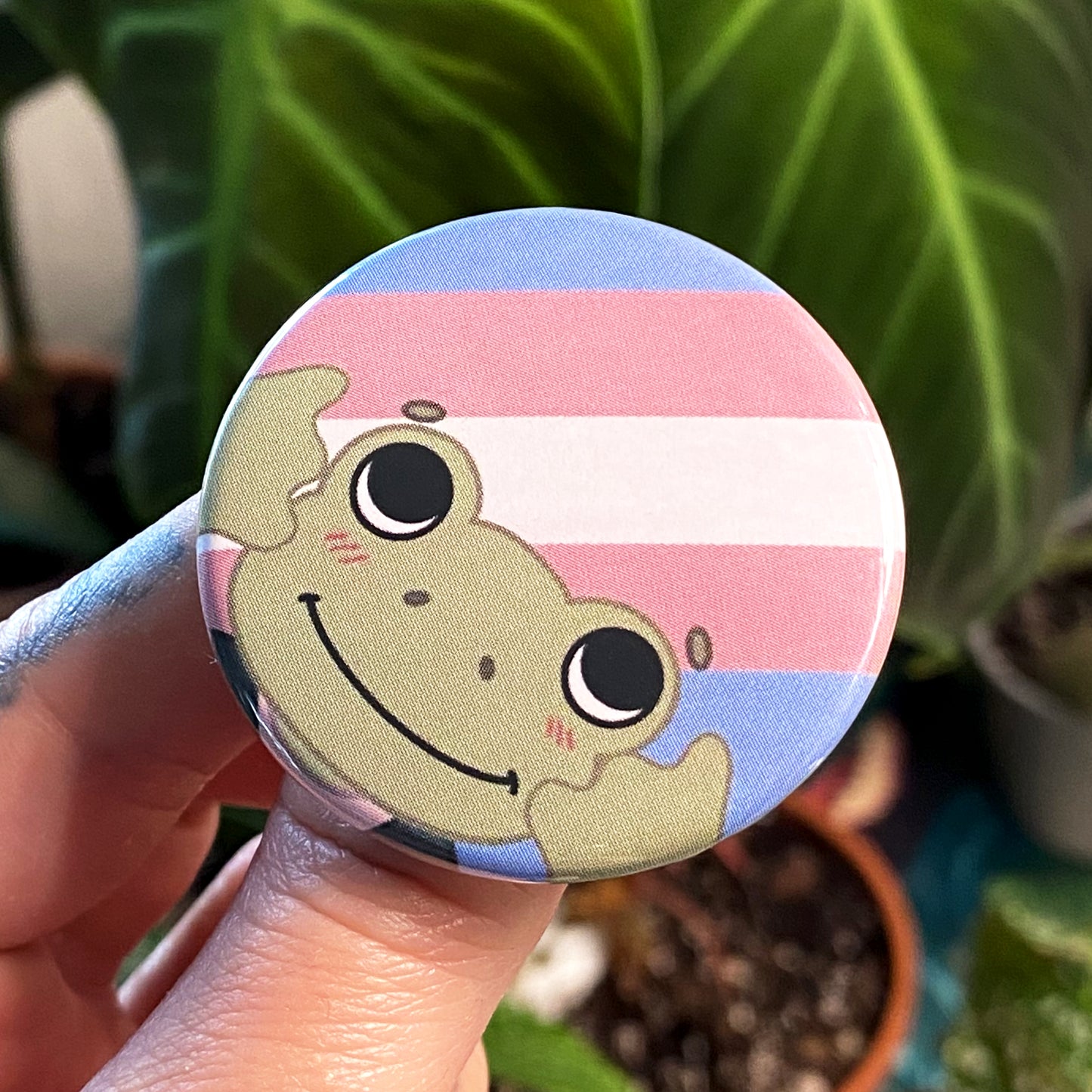 Pride Frog Trans Pin Badge